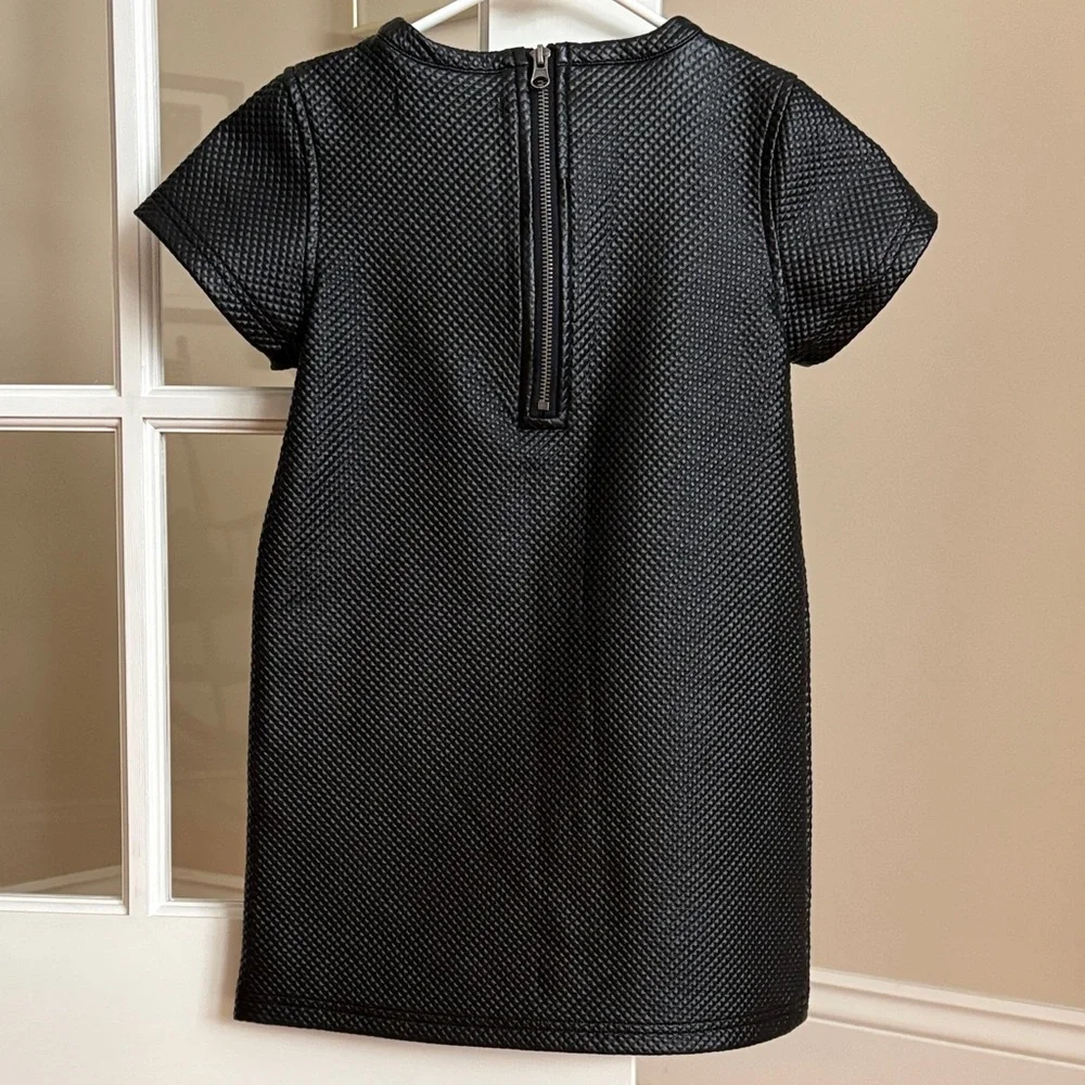 Appaman Faux Leather Textured Short Sleeve A-Line Dress EUC
